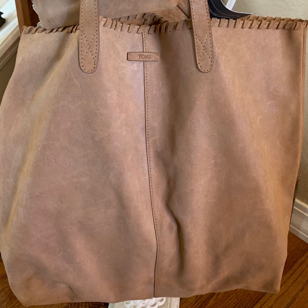 Tom’s Leather Tote with Coin Wallet